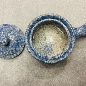 Speckled Blue Ceramic Saucepan with Lid